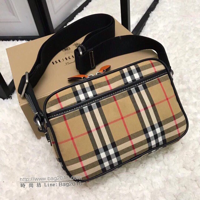 Burberry專櫃新款男包 巴寶莉Vintage復古格紋斜背包  db1124